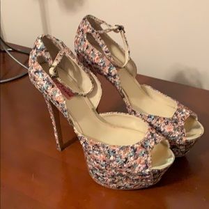 Betsey Johnson floral platform heels